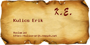 Kulics Erik névjegykártya
